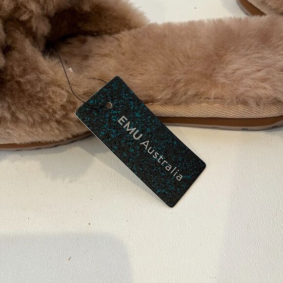 Emu Australia Naledi Sheepskin Sherpa Merino Wool Slides Brown Size 10 Slipper - Picture 9 of 9